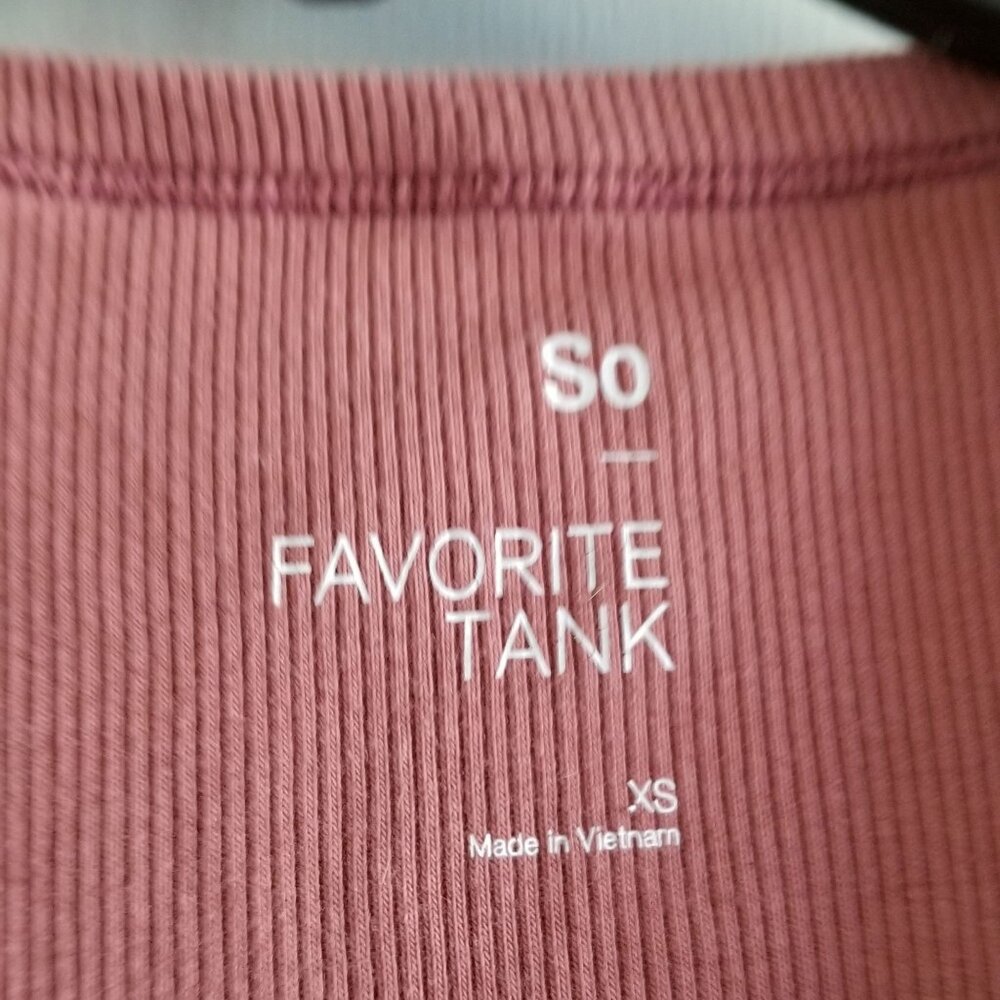 SO Ribbed Henley Racerback Tank Top - Picture 2 of 6